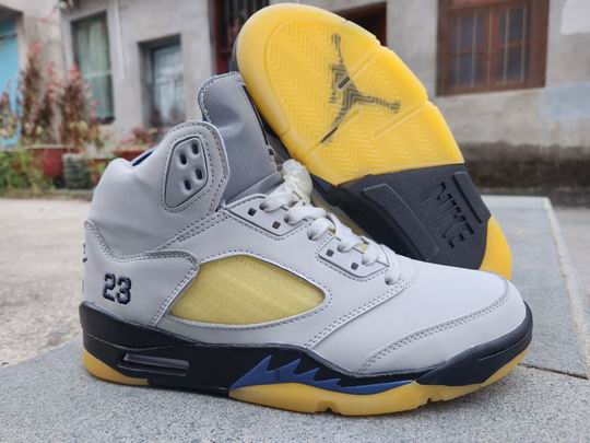 Air Jordan 5 Grey Men's Basketball Shoes-56 - Click Image to Close